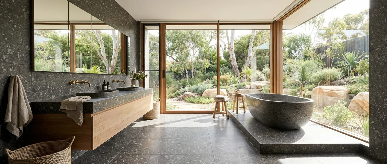 Terrazzo Coal Tile In-Situ